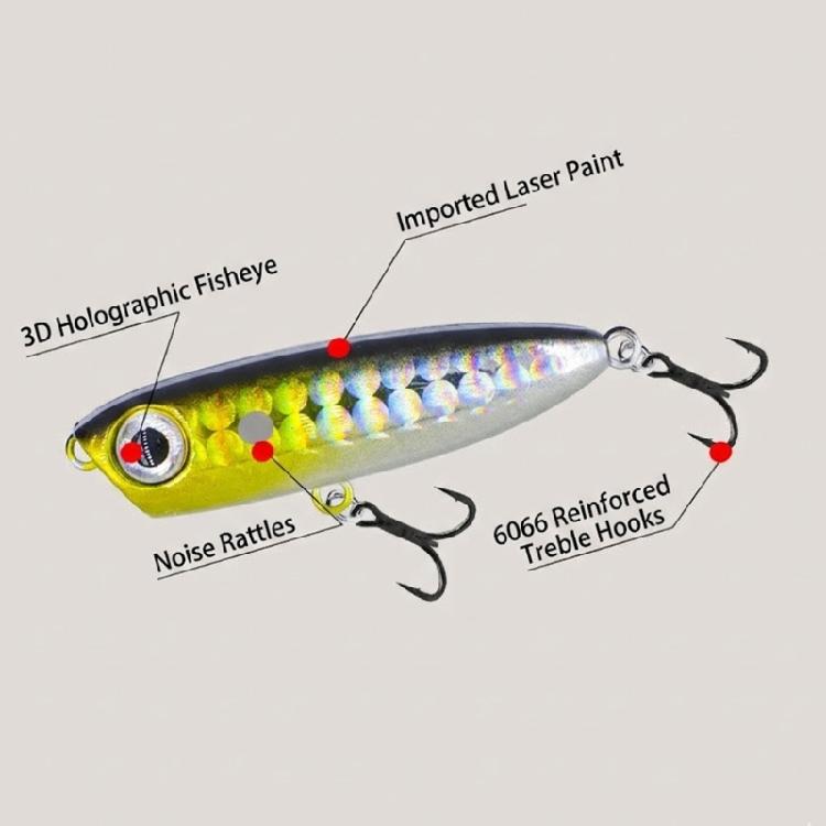 Multiple Color 5pcs Popper Lures With Reinforced Treble Hook Baits for Saltwater
