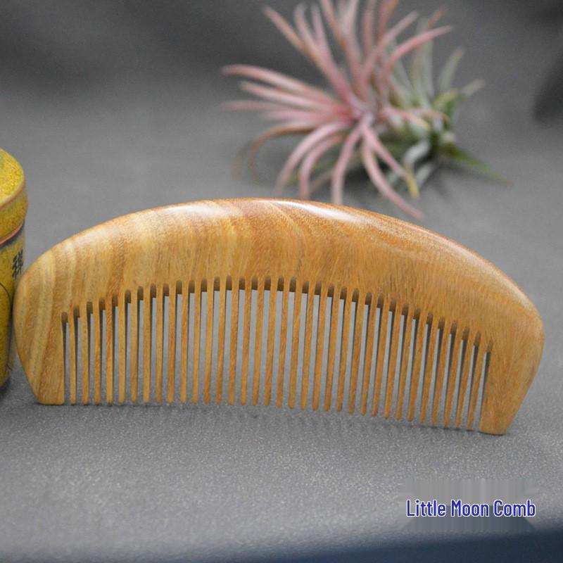 Ox Ridge Jade Green Sandalwood Massage Comb - Anti-Static Hair Loss Therapy.