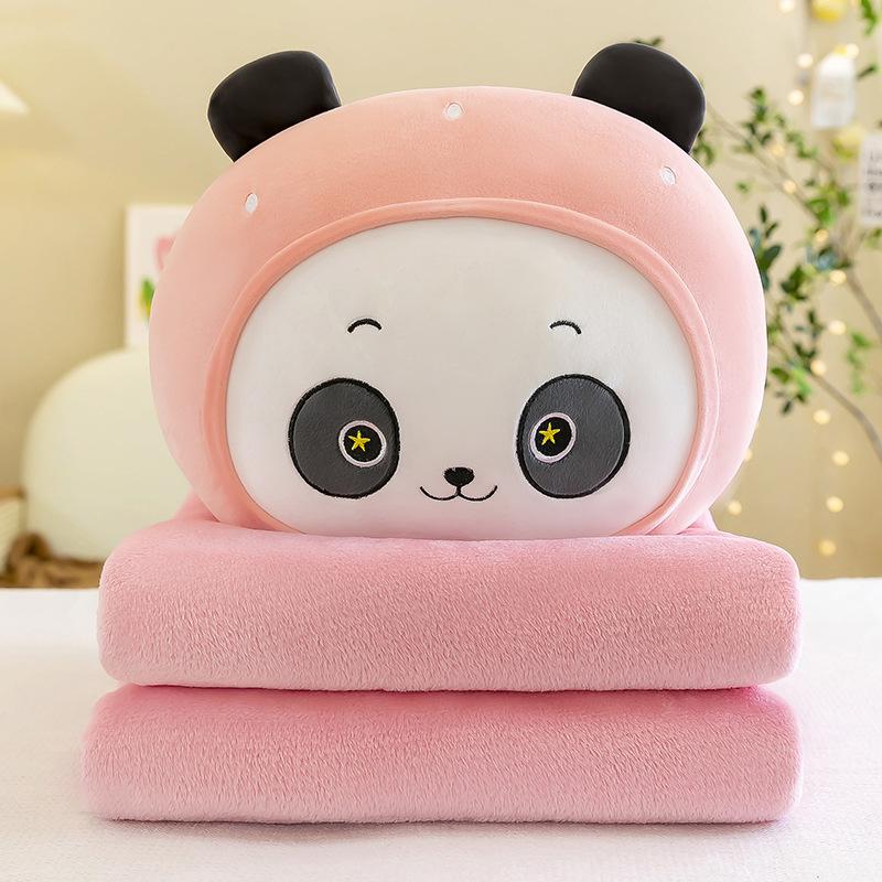 

Creative animal air conditioner blanket throw pillow with blanket doll plush toy lunch break blanket children and girls gift 40-45Cm blanket 110 * 160cm