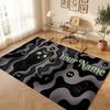 Cat Theme Crystal Velvet Floor Rug Personalized Custom Name Text Warm Carpet Home Decoration