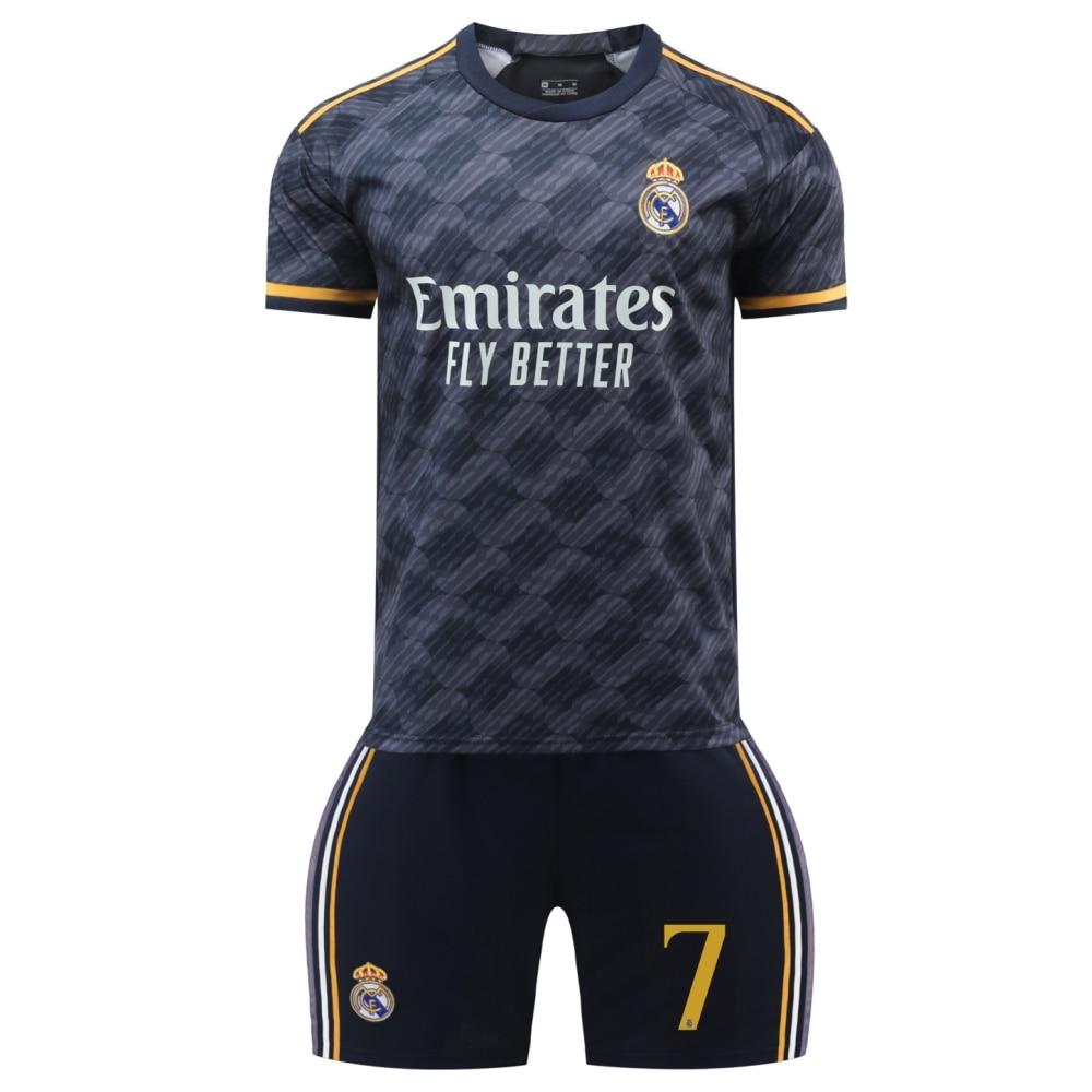 Dětský fotbalový dres Real Madrid Ronaldo Sada Černá 150-160cm Polyester Sportovní oblečení