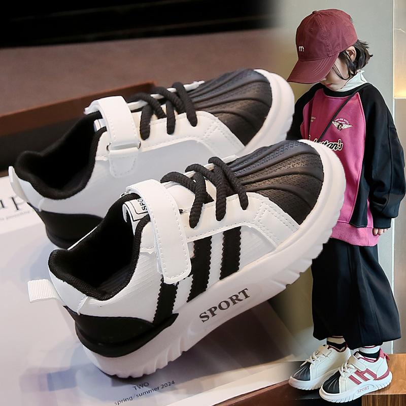Girls' sports shoes 2025 new autumn soft-soled boys' shell head board shoes children's shoes medium and older children's casual shoes