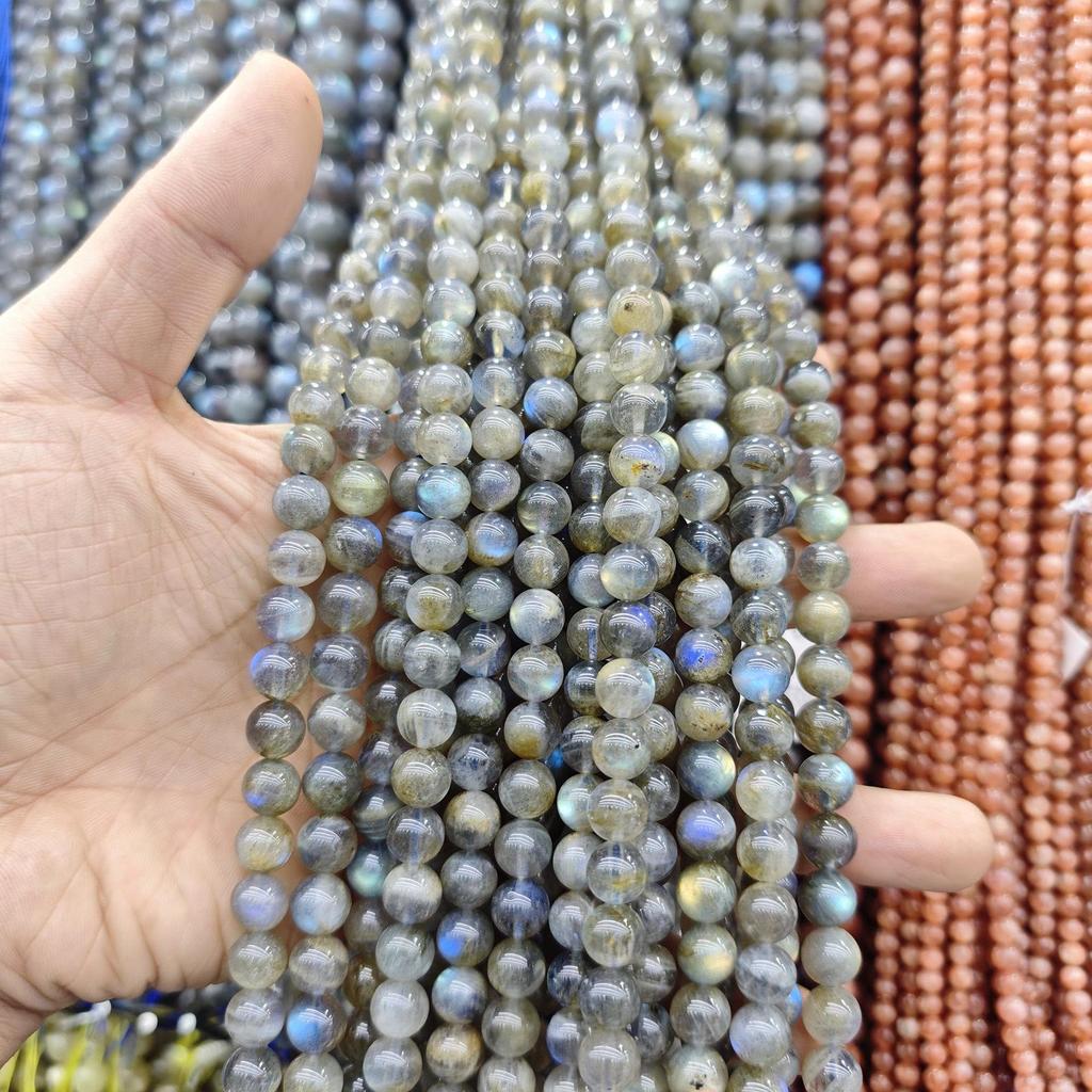 Natural Light Gray Moonstone Labradorite Beads for DIY Bracelet/Necklace Accessories