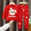 2026 Summer Children Full Sleeve Underwear Suits Baby Spring O-Neck Cartoon Cotton Pajama Set Long Pant Kids Home Wear Clothing Suit for Girl Boy