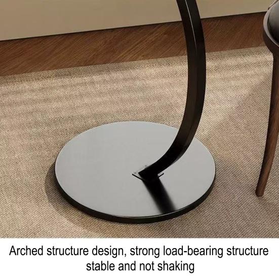 C-Shaped End Table with Wooden Butterfly Tabletop Modern Coffee Table with Metal Frame Home Office Living Room Bedroom Sofa Couch Small Side Table