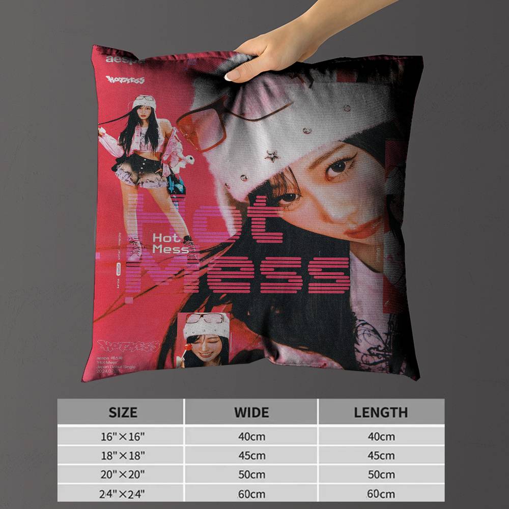 Kpop Style A-Aespa Personalized Pillow Dust Cover Bedroom Kids Party Decoration Pillowcase Birthday Children Gift