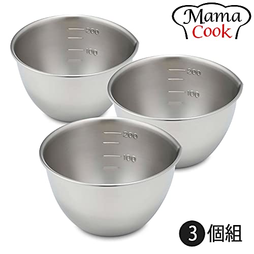 Shimomura Kikaku Mini Bowls, Set of 3, Made In Japan. Dishwasher Safe. Includes Measuring Marks and a Spout for Easy Preparation. Suitable for Condime