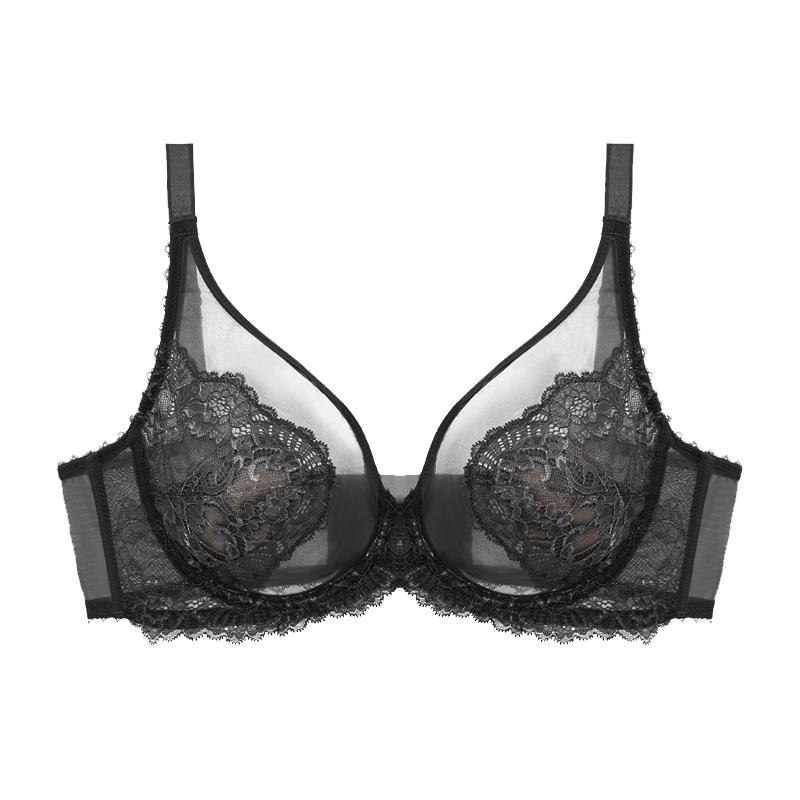 

FallSweet Sexy Lace Bra for Women Seamless Ultra Thin Transparent Brassiere Underwire Bras Beauty Ladies Intimate Lingerie 40/90BC чорний