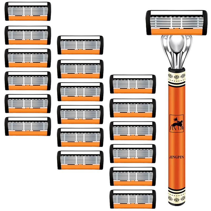 Shaver Brand New Design  Razor Shaving Six Layer Shaver Reusable Razor Imported Blade Multi Tool Head Change
