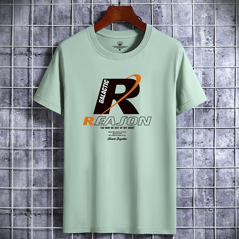 Lässige Herrenbekleidung Luxus Rundhals T-Shirt aus reiner Baumwolle Lustiger R-Print Streetwear Sommermode Vintage Y2k Style Top Übergroßes T-Shirt