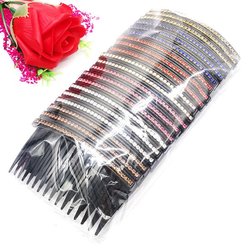 Shiny Multi-Tooth Hair Styling Comb with Color Diamond Hairband