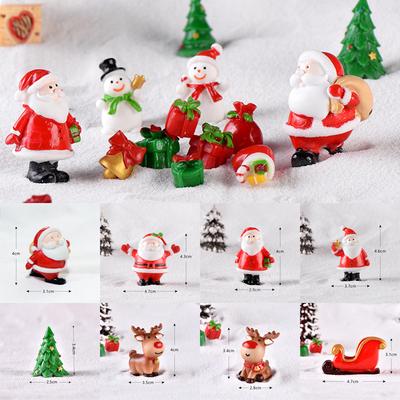 Mini Resin Christmas Decoration Santa Claus Snowman Tree Micro Landscape Model DIY Miniature Garden Figurines Home Decoration