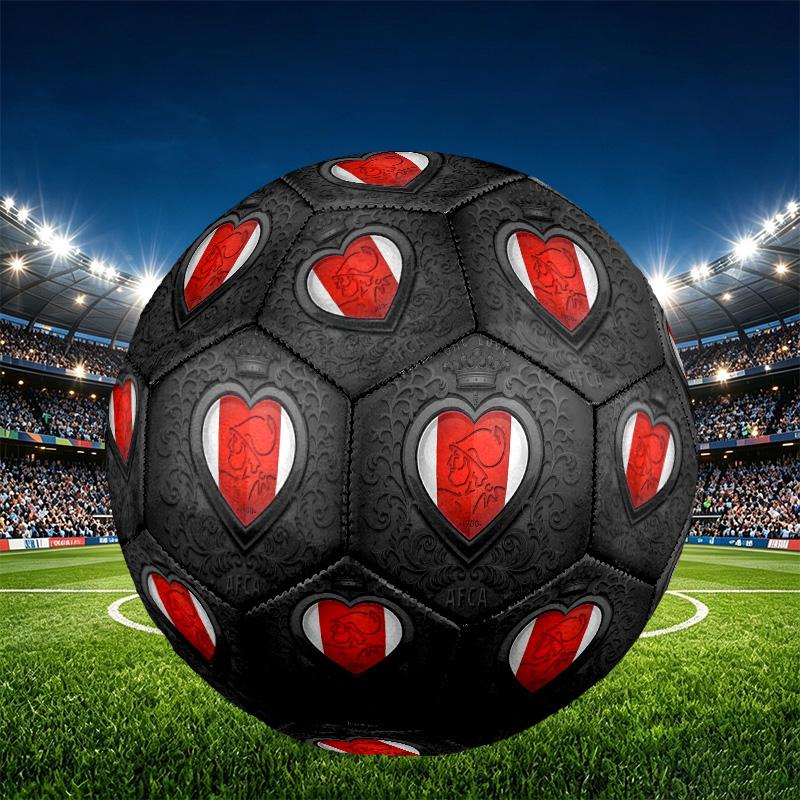 Fotbalový míč Ajax Print Velikost 5, PU Odolný proti opotřebení pro zápasový trénink a každodenní praxi, Dárek k narozeninám pro fotbalové fanoušky