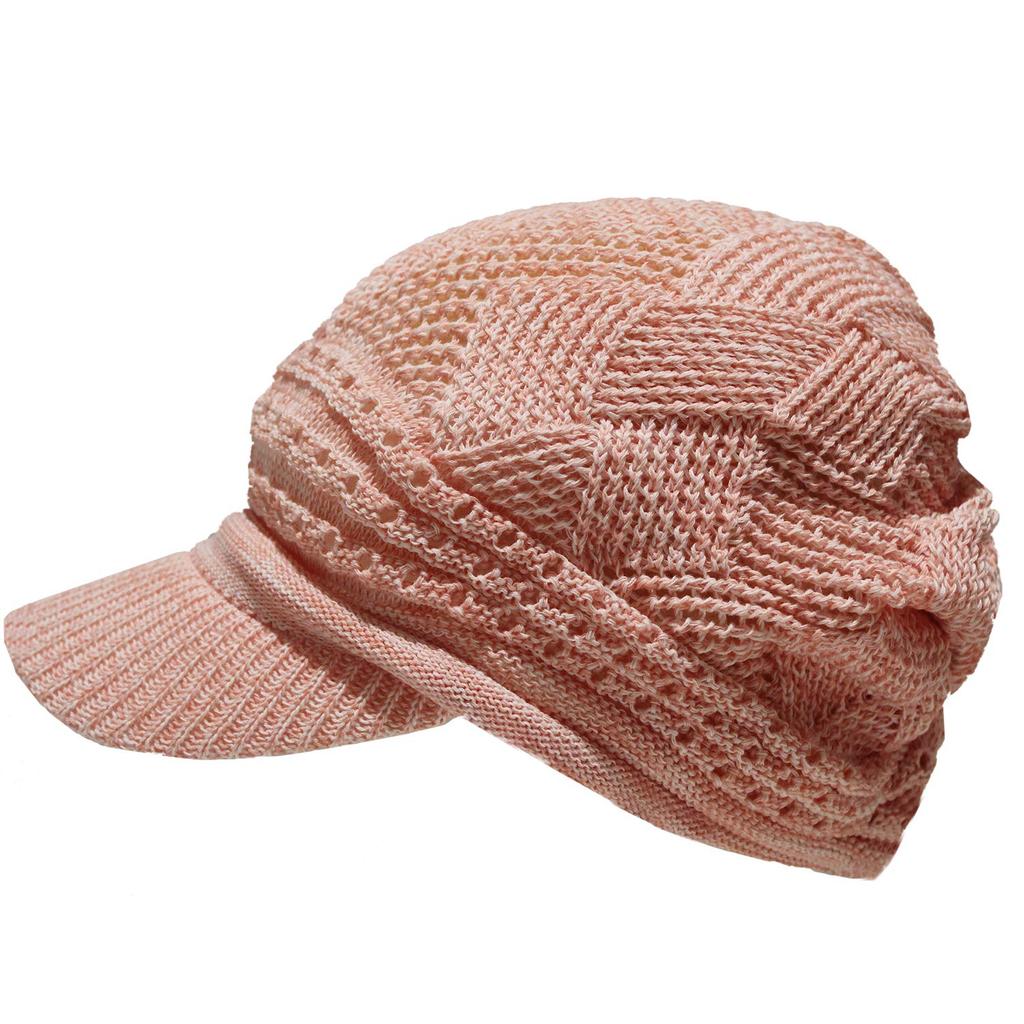 Knit Cap with Medical Newsboy Chemotherapy Care Loose Summer Knit Hospital Available in Various Colors Pink x [hanahana15] Brim, Cap, Stylish,