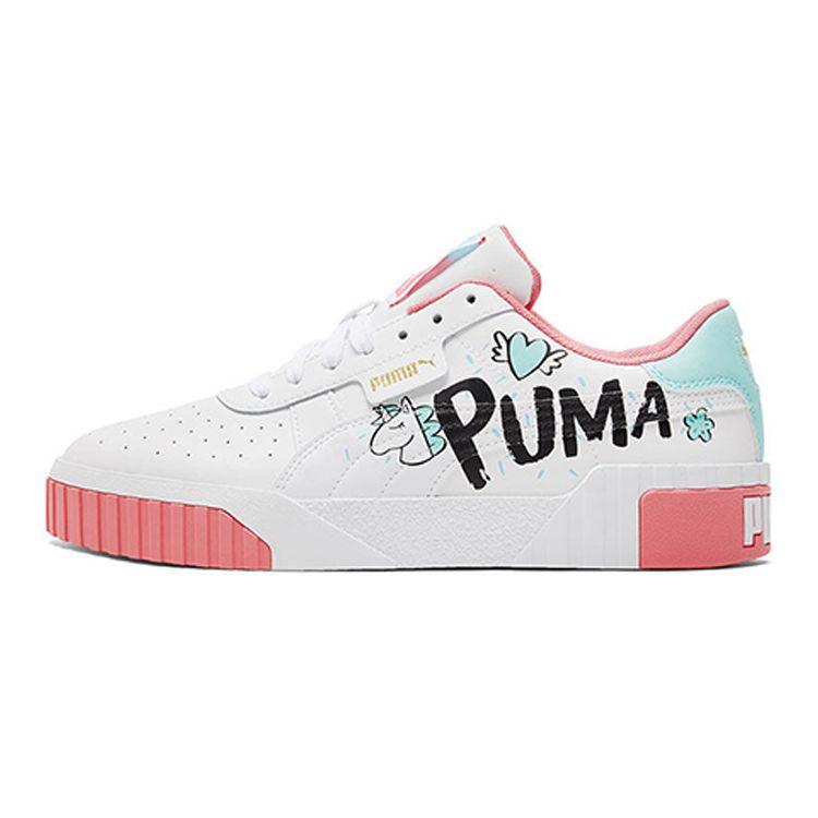 

Puma Единорог Повседневные Низкие Детские Кеды для Скейтбординга Детские Кроссовки Белый Зеленый Розовый 381928-01 35.5