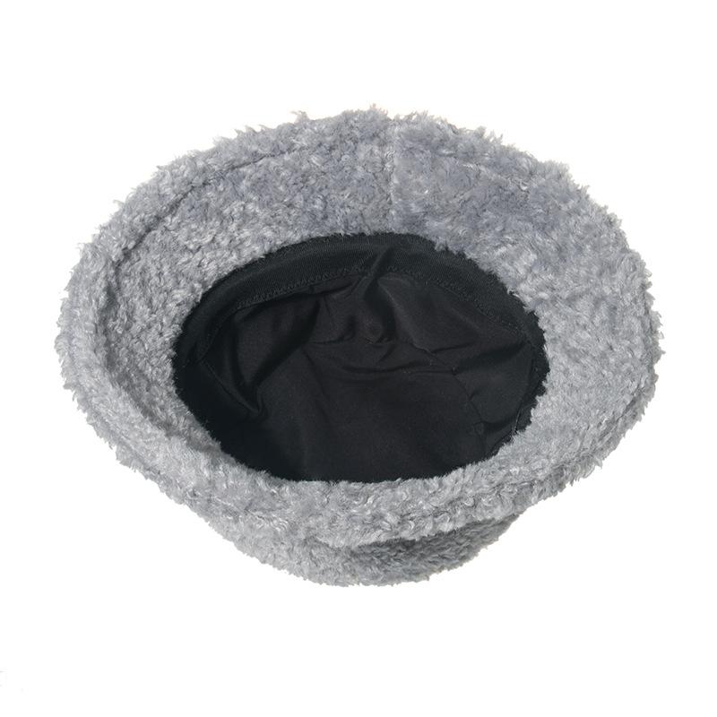 Internet Celebrity Korean Version Hat Baby Reba Same Lamb Plush Bucket Hat Female Student Warm Basin Hat Wholesale