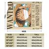 Anime One Piece Wanted Posters Blanket Fleece Decoration  Portable Ultra-Soft Throw Blankets for Bedding Office Bedding Throws