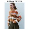 UR 2025 Spring Women's Retro Fair Isle Knit Sweater