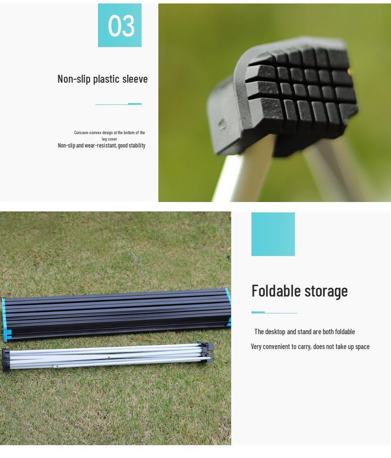 Portable Aluminum Folding Outdoor Table for Camping, Picnics, and BBQs