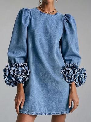 Jesień 2026 Krótka Spódnica z Mankietami w Kształcie Róż 3D - Moda Damska w Stylu Europejskim i Amerykańskim