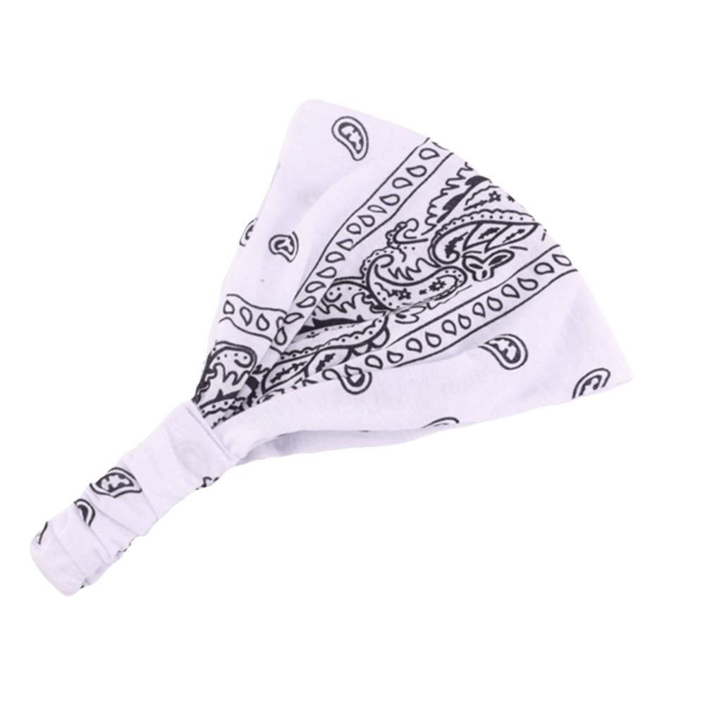 Soft Paisley Print Headband Elastic Hair Scarf Multi-Functional Turban Head Wrap Outdoor белый