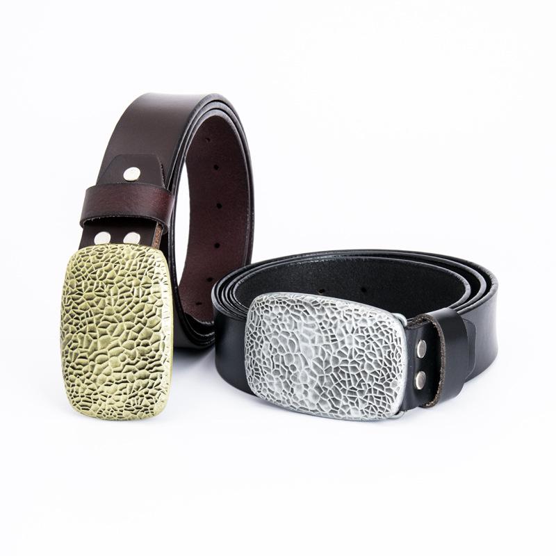Snakeskin Cowhide Belt Accessories Black Coffee Two-Color Belt Fashion Belt