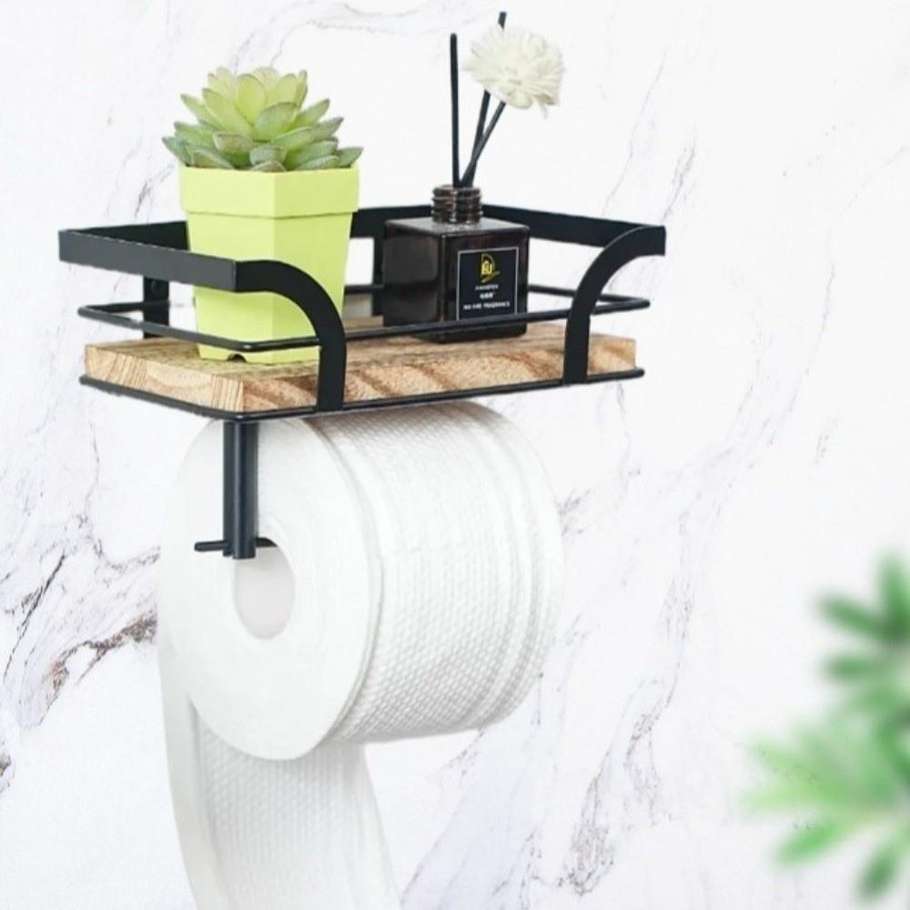 Wall Mounted Paper Rack Space Saving Toilet Roll Holder Storage Tools Storage Shelf Hotel