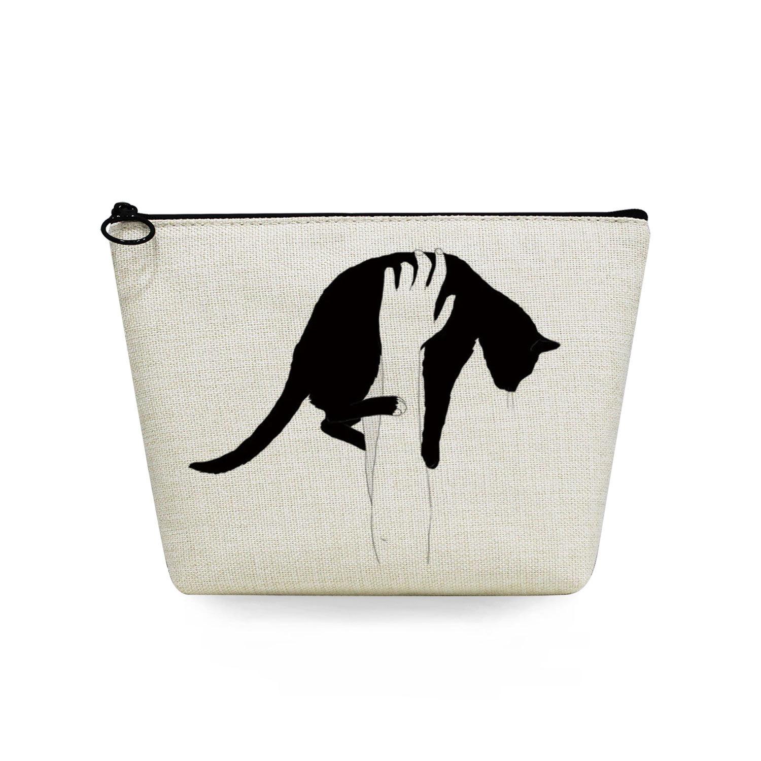

Women Ink black cat Print Cosmetic Bag Toiletries Organize Travel Storage Case 6770 KTB