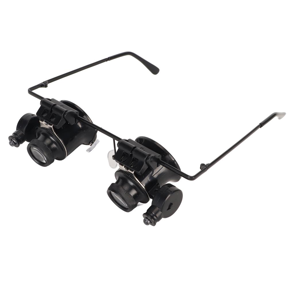 20X Klockreparationsförstoringsglas LED-lampa Klockreparation Juvelerare Värderingsverktyg Dubbelt Ögonförstoringsglas