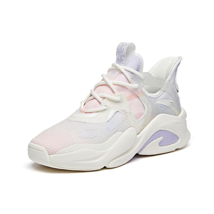 Anta Textile, Synthetic Leather Cushioning Low Top Chunky Sneakers Women's Oxygen Blue 122028085-8