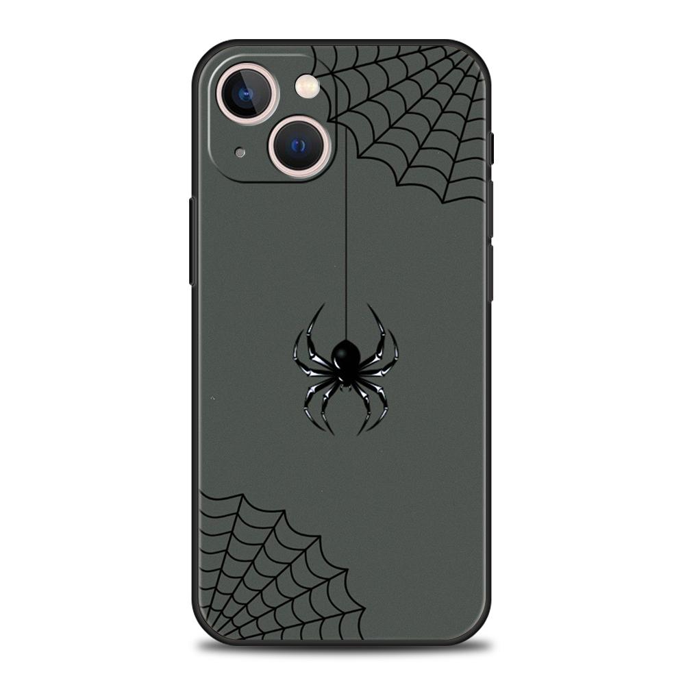 Luxury TPU Soft Phone Case For iPhone 17 Air 16E 16 11 15 14 Pro MAX 12 13 7 8 Plus X XR XS SE 2022 Cover Black Spider Web