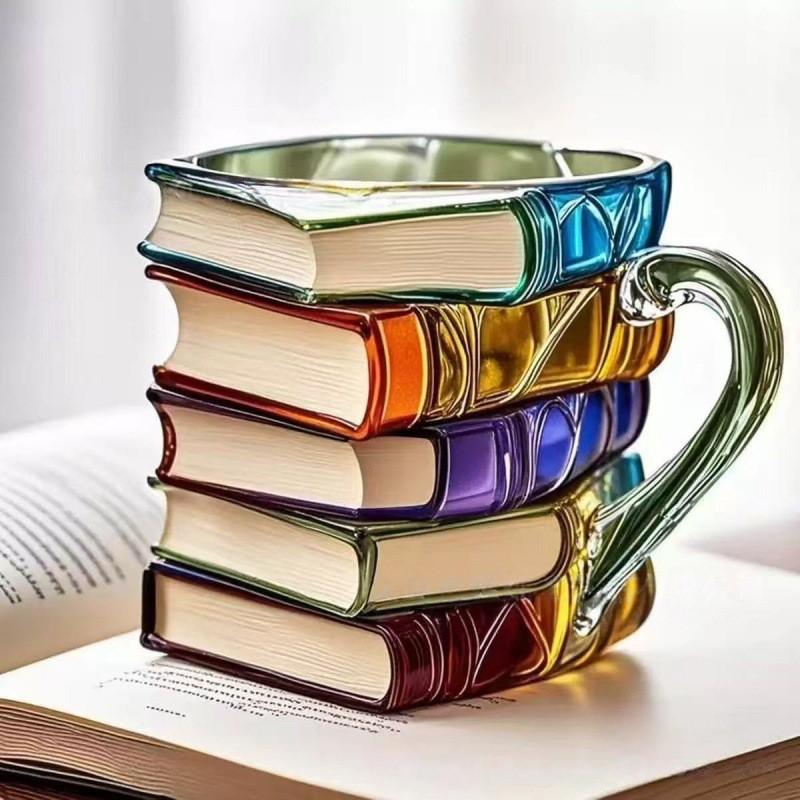 Stapelbare Buchförmige Harz-Kaffeetasse Dekorative Schreibtischverzierung Modern Minimalistisch Heimbüro Geschenk