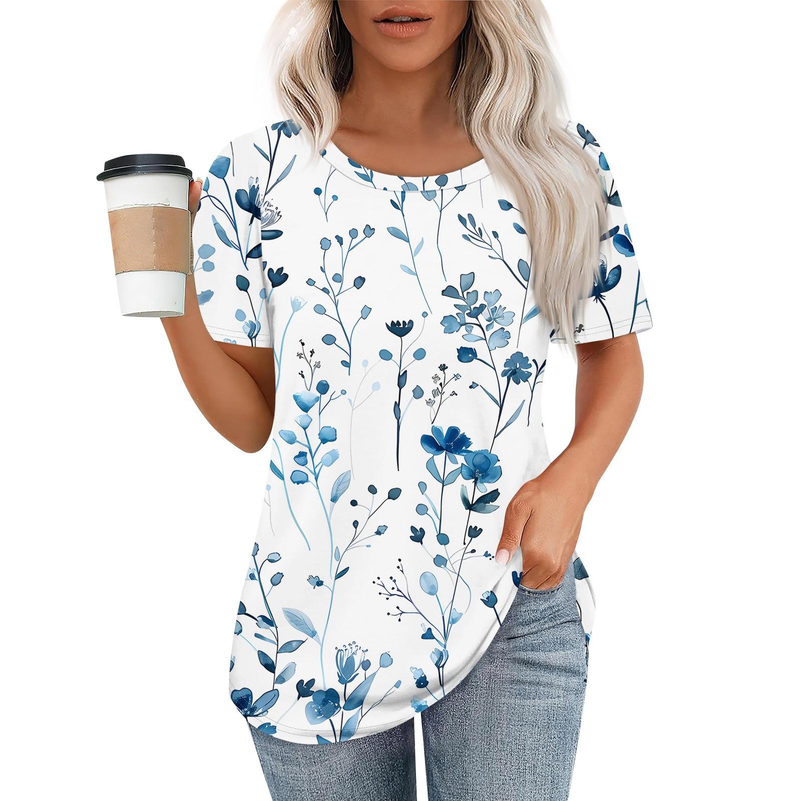 

Женский модный повседневный свитер с коротким рукавом и круглым вырезом S