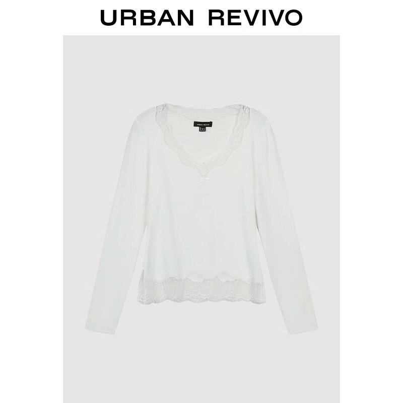 

UR Women s Lace Embroidered V-Neck T-Shirt S