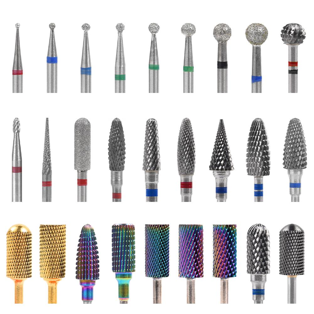 kads Ceramic Diamond Milling Cutter Set for Electric Nail Drill Machine Carbide Drill Cutter Manicure Pedicure Tool