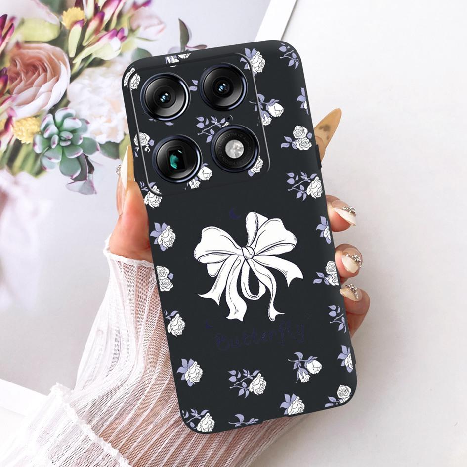 For Motorola Signature 2026 Case Popular Flower Marble Painted Cover Soft Silicone Black Phone Shell For Moto X70 Air Pro Fundas