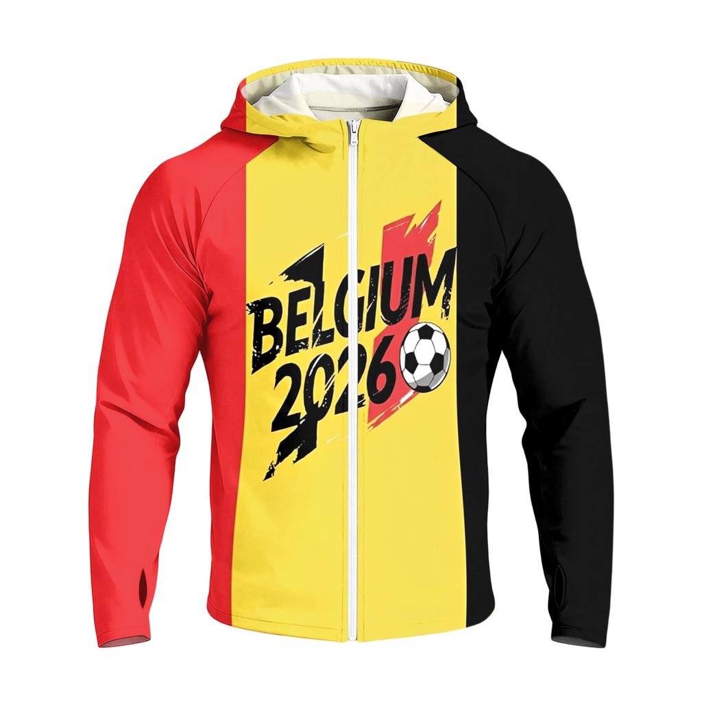 Men's Raglan Hooded Long Sleeve Jacket, Lightweight Casual Soccer Print Coat - Outdoor Sports, Travel, Daily Wear, Versatile Breathable Soft Jacket