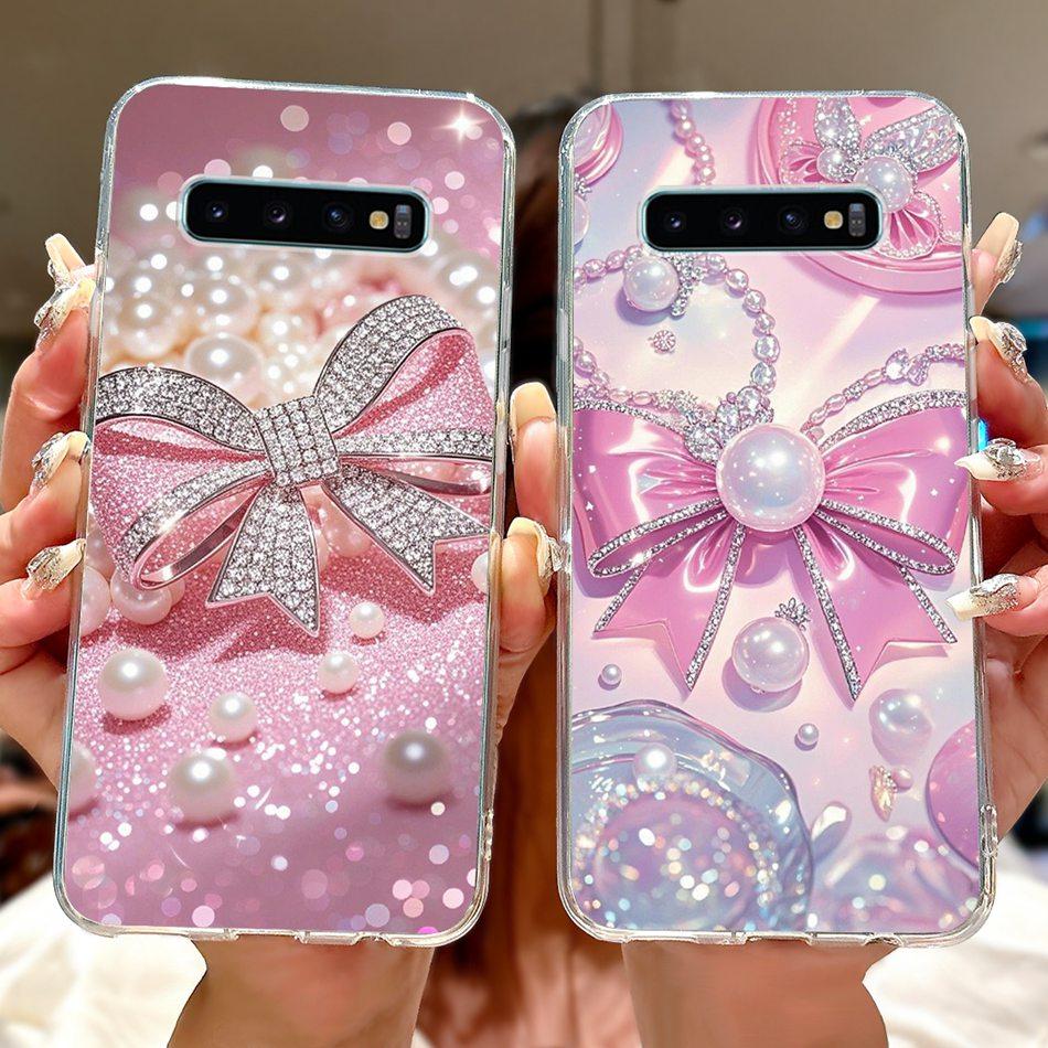 Per Samsung Galaxy S10+ S10 S10e Elegante Custodia per Telefono con Motivo Floreale e Farfalle Per Samsung S10e S10 Plus S 10 4G Custodie Morbide in Silicone TPU