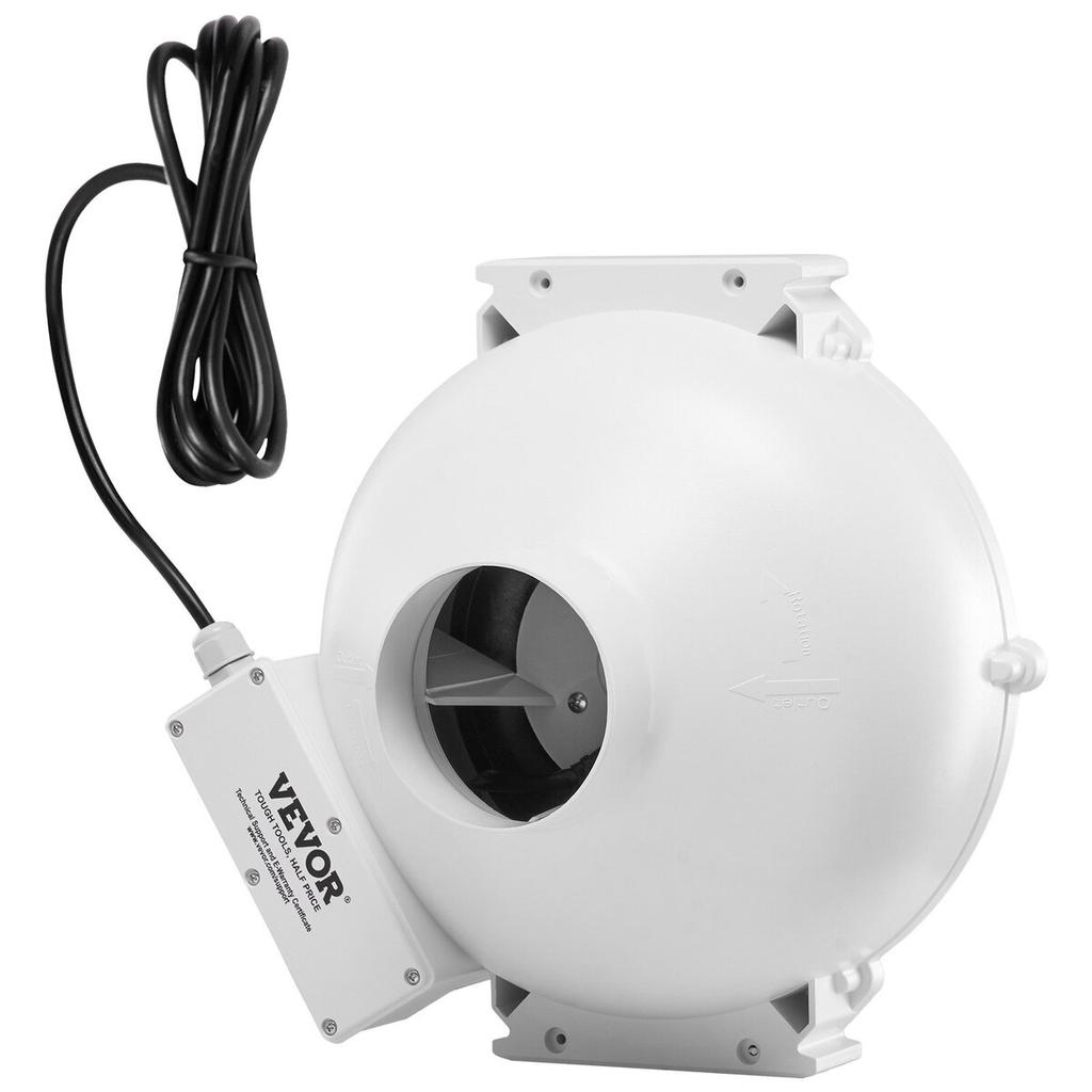 4" to 4.5" Radon Mitigation Fan System Kit Quiet 190 CFM Inline Duct Fan