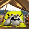 1pc Penguins of Madagascar Outdoor Soft Blanket Ultra Plush, Warm, Versatile, and Easy Care for Camping, and
