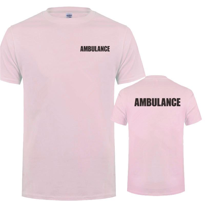

Ambulance T Shirt Summer Men Cotton Short Sleeve Rescue Ambulance Driver T-shirts Mans Clothes Tops OT-003 4XL