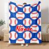 Custom Name Baseball Theme Printed Blanket - Perfect for Couch, Bed, Travel & Outdoor Use | Machine Washable, Cozy & Durable.