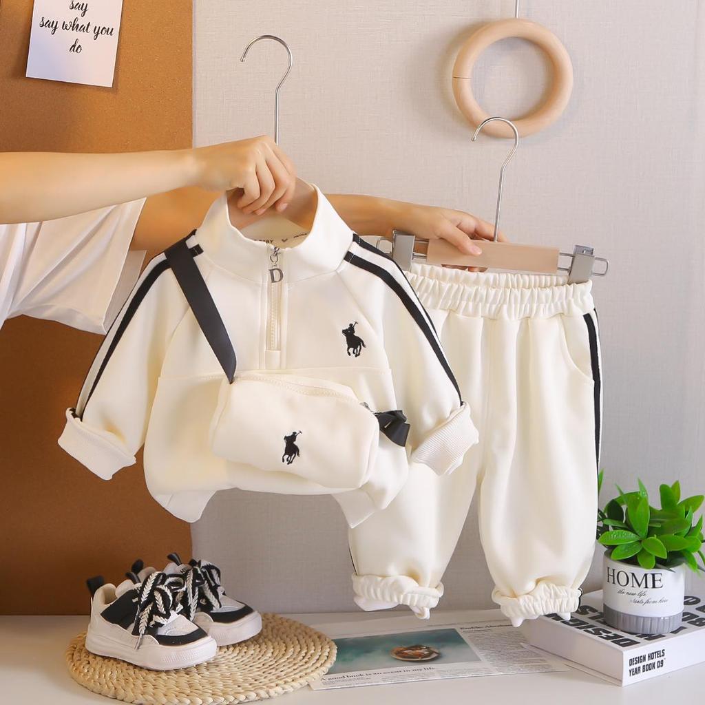 2025 Spring Unisex Kids' Trendy Hoodie & Sweatshirt Set - Cool Korean Casual Sports Style