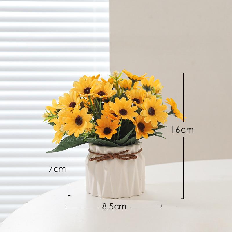 Simulated Embroidered Ball Artificial Flower Potted Plant Decoration Restaurant Tabletop Home Floral Atmosphere Decoration