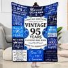 95th Birthday Celebration Blanket Soft Warm Cozy Perfect for Office Chair Picnics for All Occasions Playful Design
