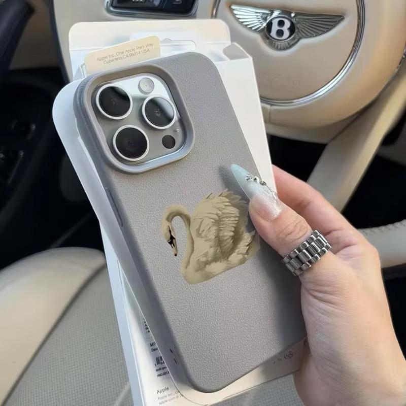 Elegant White Swan Design Phone Case for Samsung Galaxy A55 A35 A25 A15 5G A24 A23 A32 A52 A71 A72 A51 4G Silicone Cover