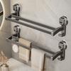 30/40/50CM Aluminum Towel Rack Strong Load-bearing Bathroom Organizer Double Pole Rack  Balcony