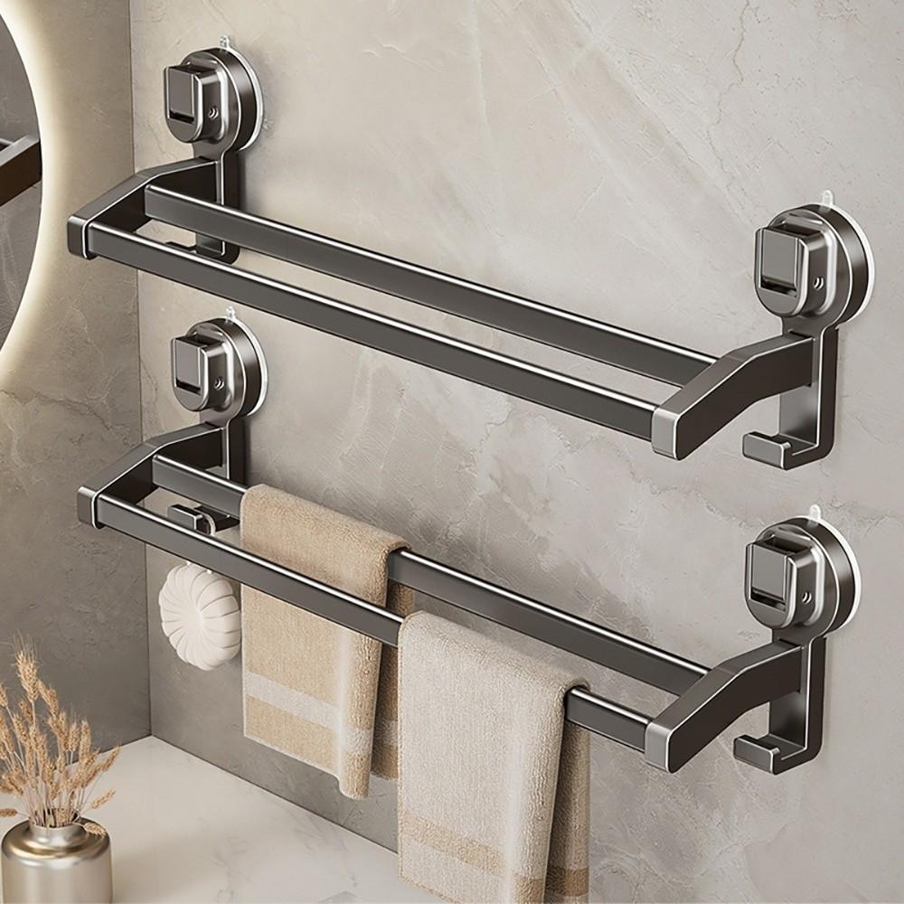 30/40/50CM Aluminum Towel Rack Strong Load-bearing Bathroom Organizer Double Pole Rack  Balcony