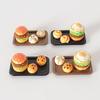 Set Decorazione Miniatura Fai da Te Hamburger e Pasticcini per Casa delle Bambole
