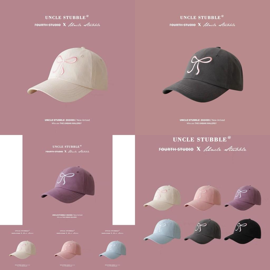 Sweet And Cute Korean Bowknot Baseball Cap Romantic Pink Soft Brim Hat For Girls